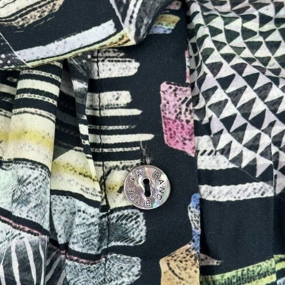 Bitte Kai Rand Printed Dress Tie Waist Button Down With Pockets Size Medium - Picture 8 of 10